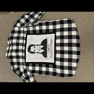 WEDNESDAY ADAMS  girls size 6 black and white flannel shirt